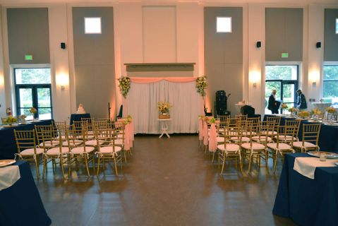 chairs set up for a wedding ceremony