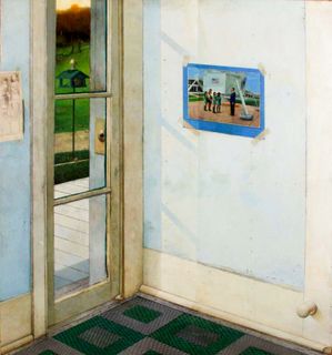 A painting of the corner of a room