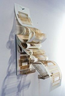 A sculpture with layering paper